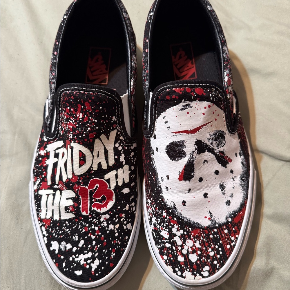 Vans Mens/Womens Slip-On Sneakers “Friday The 13th”